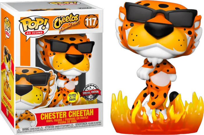 Funko In Stock U2013 Tagged Icon U2013 Prolectables Funko Pop Chester Cheetos Glow In The Dark Png Flaming Icon