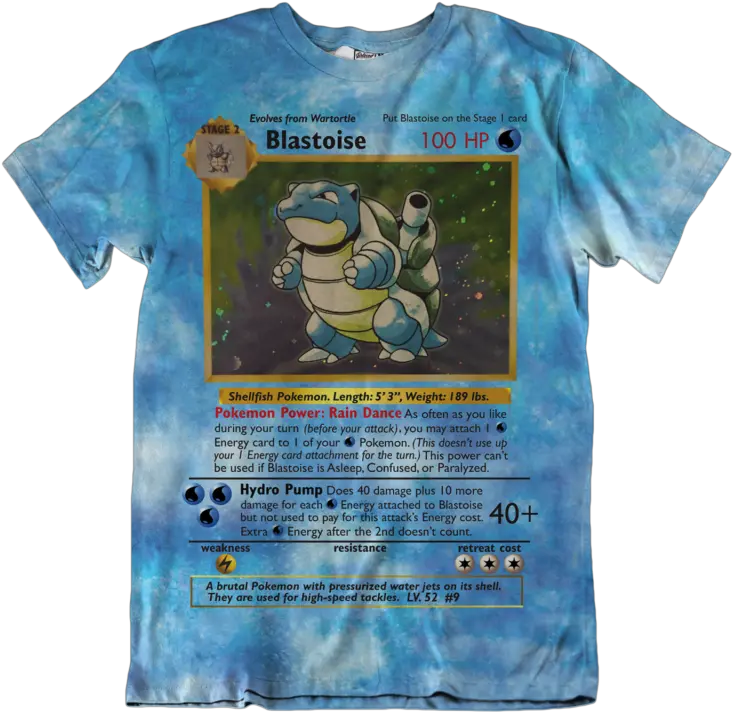 Blastoise Pokemon Card Unisex Tee Png