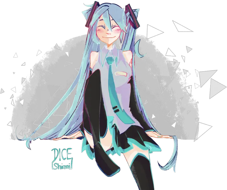 Download Hd Hatsune Miku Cartoon Png Miku Transparent