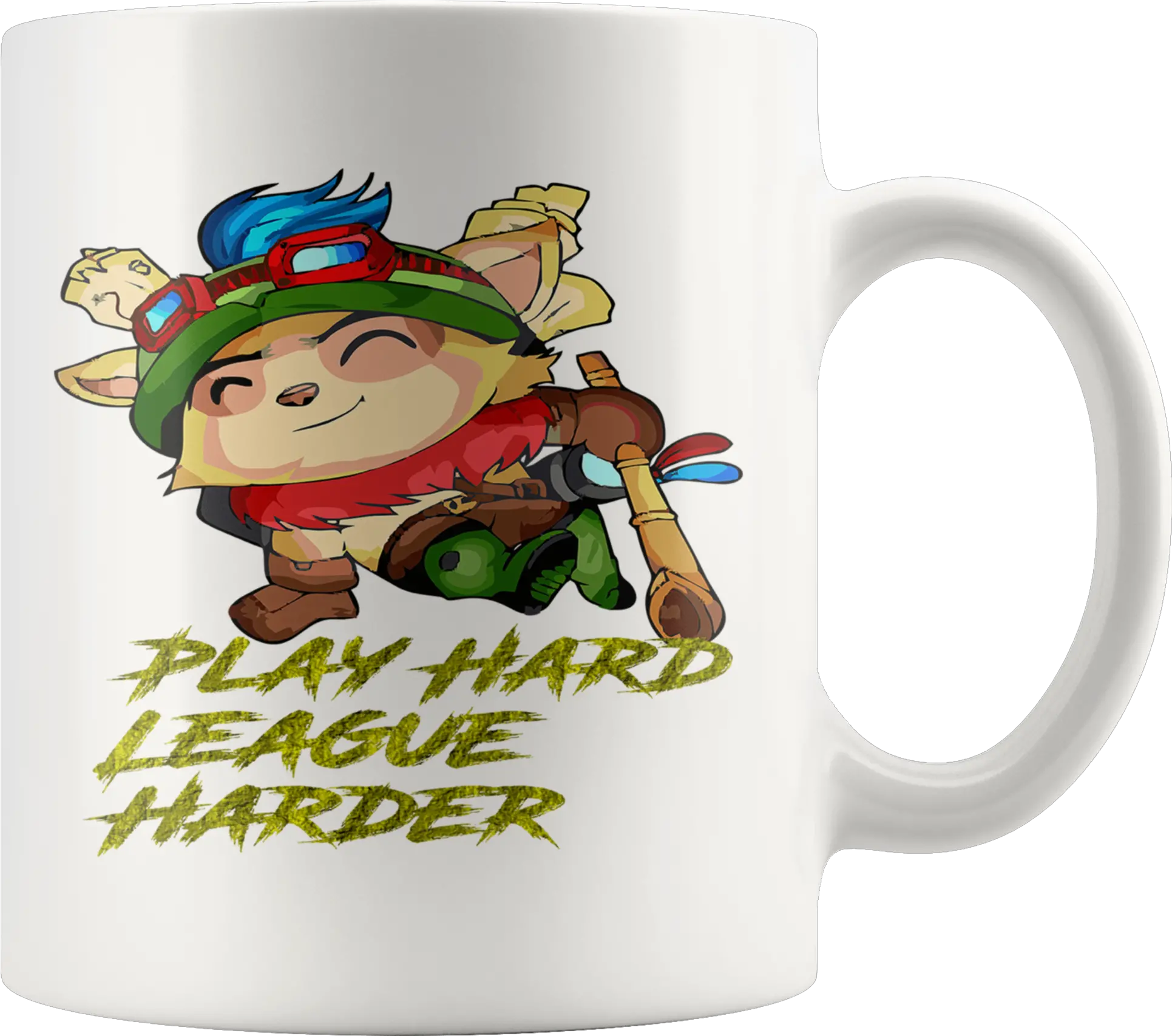 Teemo Lol League Harder Coffee Mug Tea Cup U2013 Emerald Teacup Png Teemo Transparent