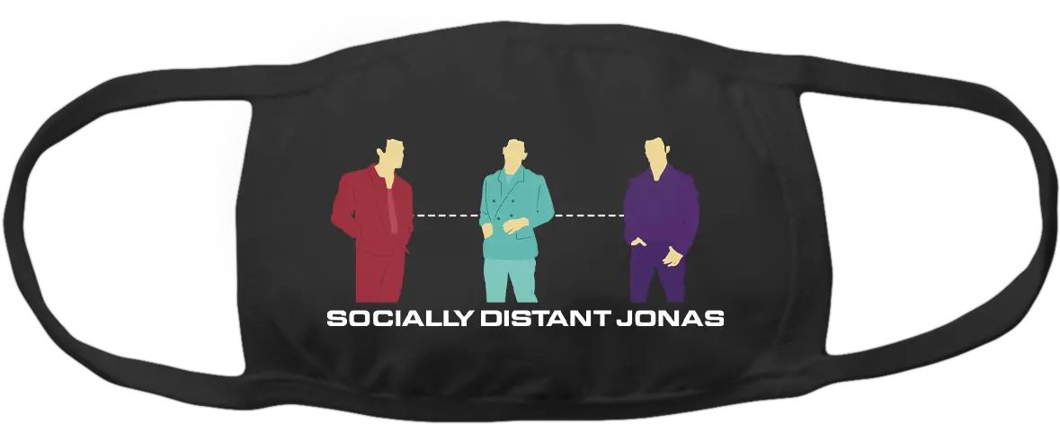 Socially Distant Jonas Face Mask Def Leppard Face Mask Png Jonas Brothers Logo