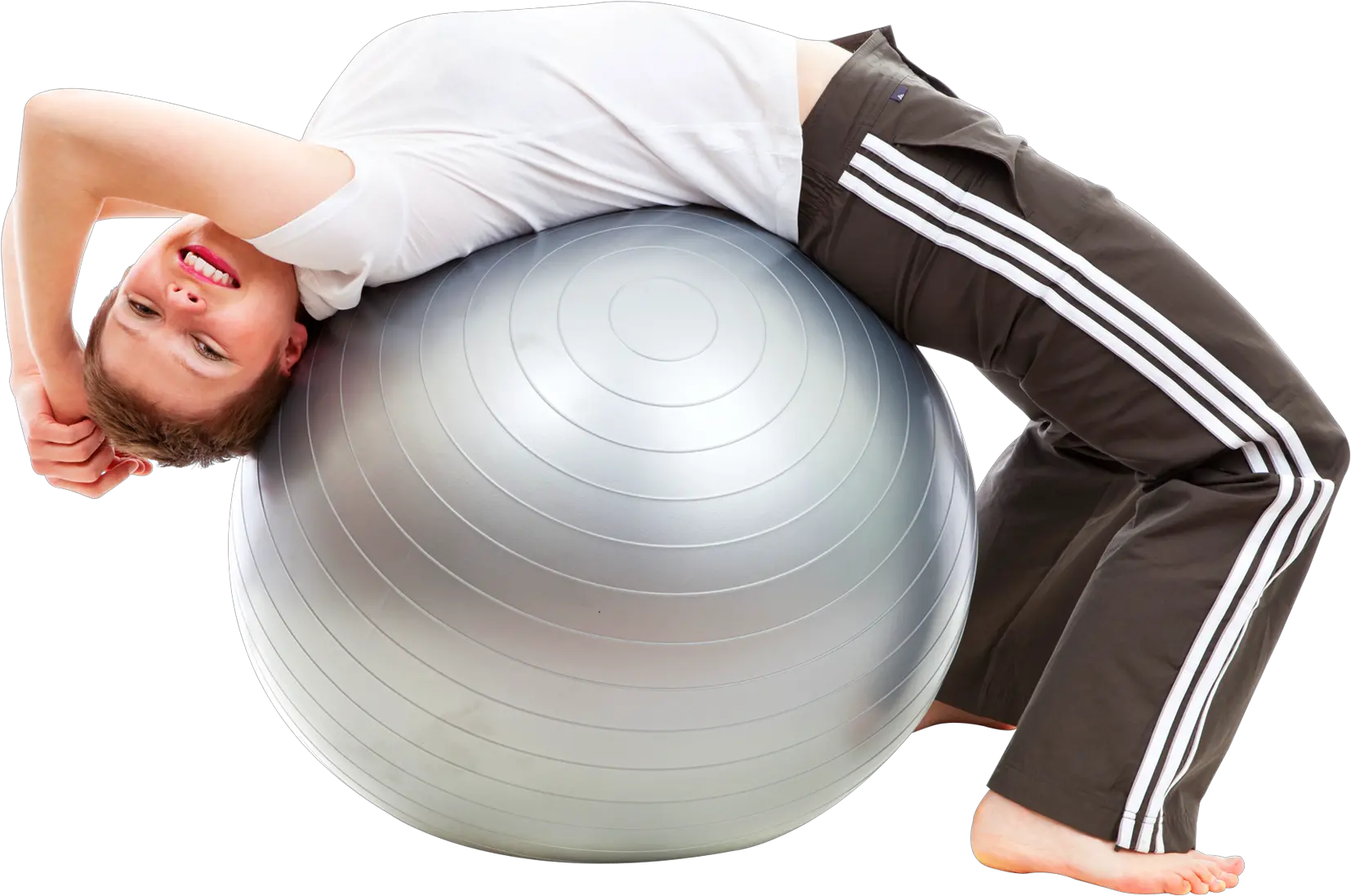 Young Woman Doing Exercises With Fitness Ball Png Image Pngpix Fitness Ball Png Exercise Png