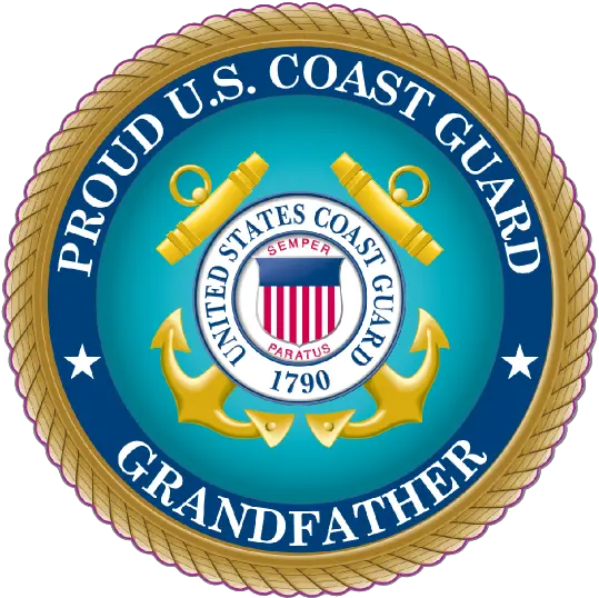 Proud Us Coast Guard Grandfather Sticker United States Coast Guard Png Coast Guard Logo Png