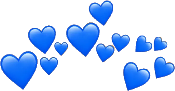 Blue Cute Aesthetic Blueaesthetic Heart Hearts Emoji Transparent Heart Crown Png Hearts Emoji Png