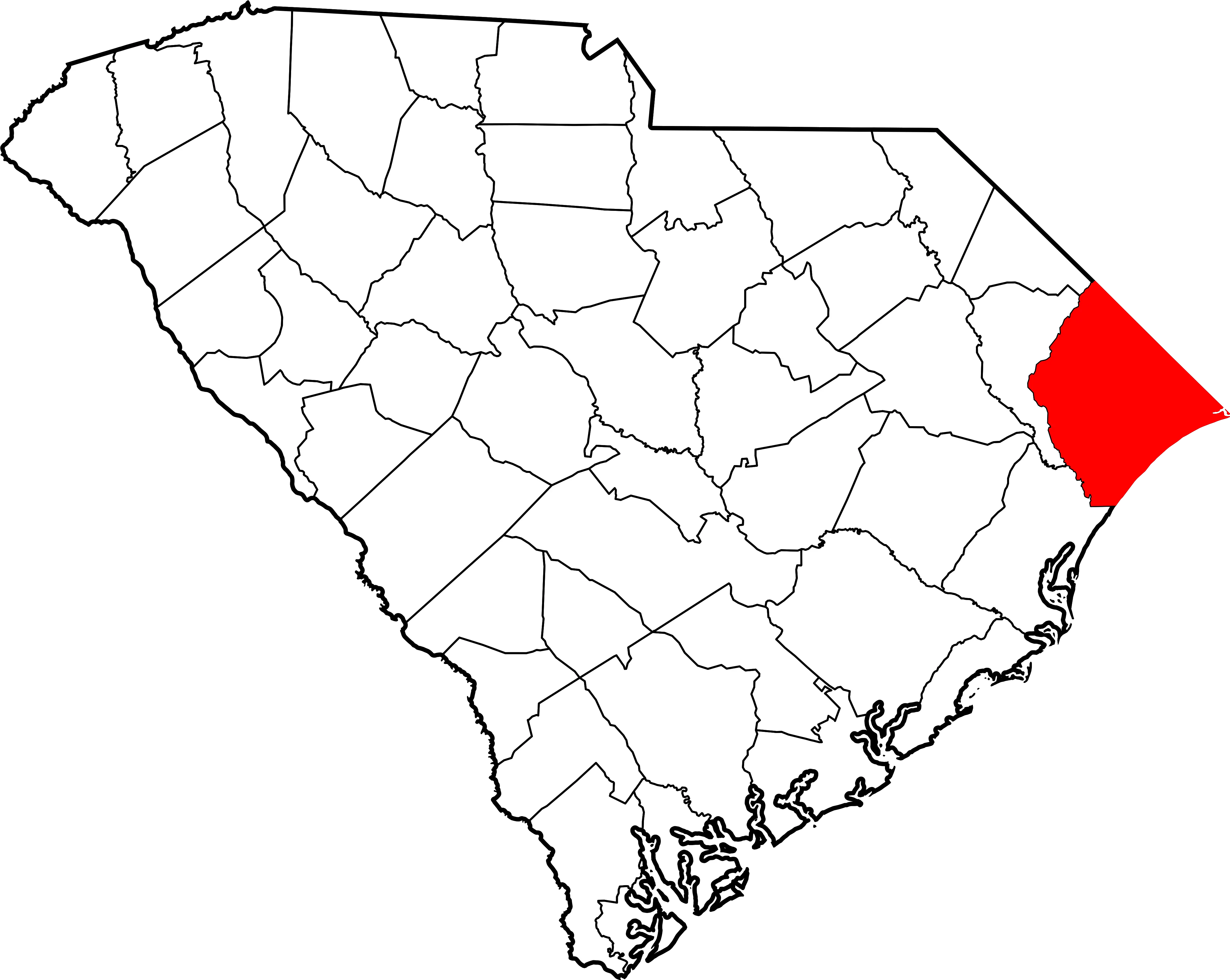 Map Of South Carolina Highlighting Sumter South Carolina Map Png South Carolina Png