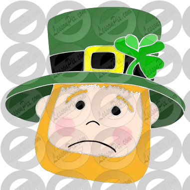 Sad Leprechaun Stencil For Classroom Therapy Use Great Costume Hat Png Leprechaun Png