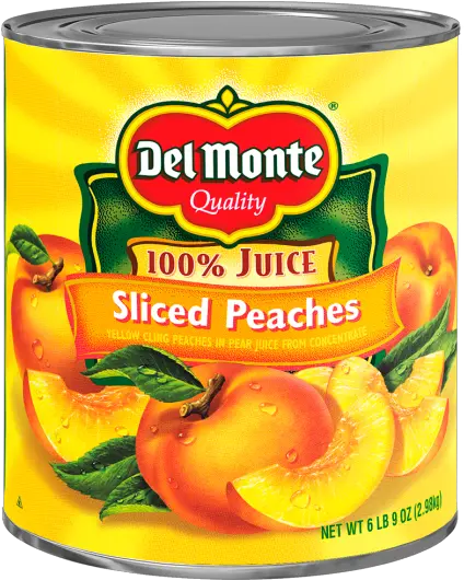 Del Monte Sliced Yellow Cling Peaches In Pear Juice From Del Monte Canned Peaches Png Peaches Png