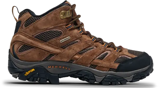 Menu0027s Moab 2 Mid Waterproof Hiking Boots Merrell Men Merrell Hiking Boots Vibram Png Icon Mens Boots