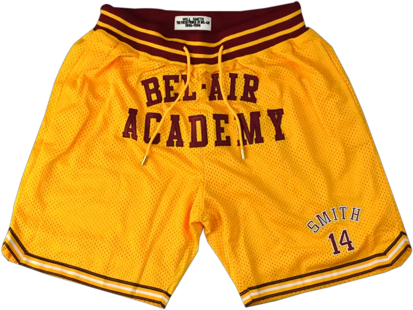 Bel Air Academy Will Smith Gold Basketball Shorts Bel Air Academy Shorts Png Will Smith Png