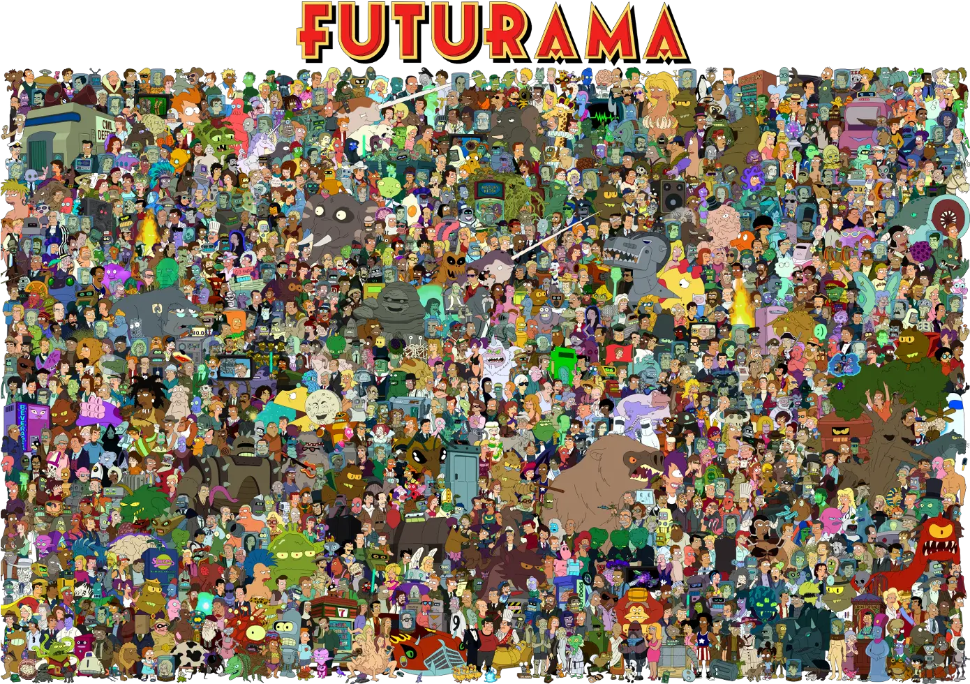 Download Whereu0027s Waldo Futurama Characters Full Size Png Futurama All Characters Poster Waldo Png