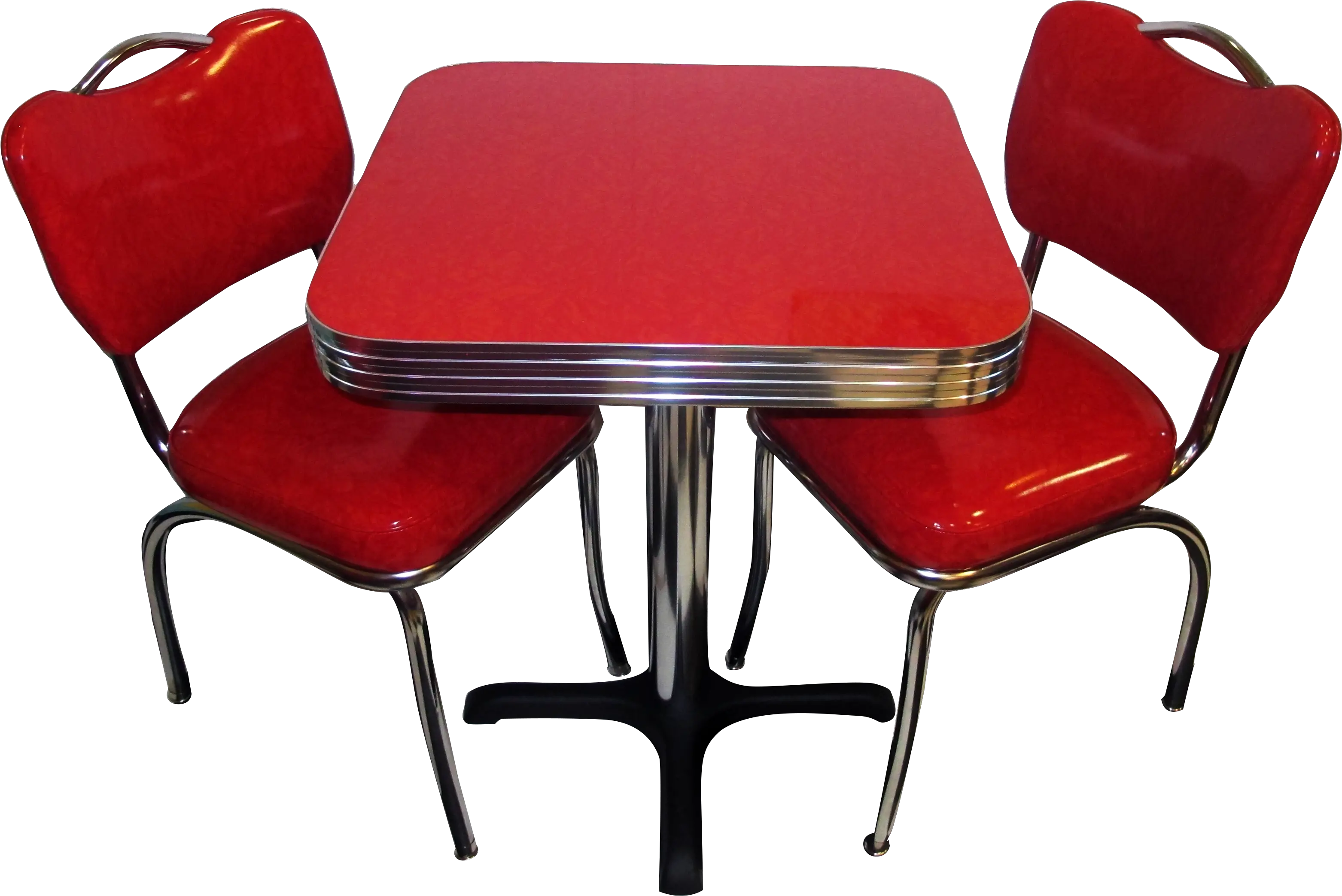 Retro Cafe Tables Retro Chrome Table And Chairs Red Png Cafe Table Png