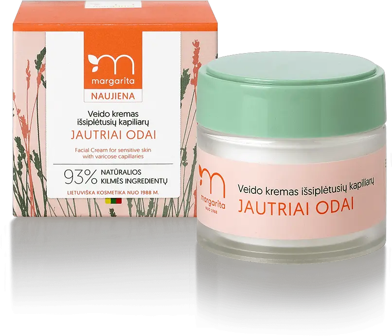 Margarita Jautriai Odai Facial Cream For Sensitive Skin With Png