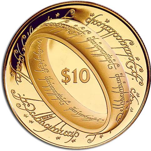 The Lord Of Rings Gold Proof Coin New Zealand Post Coins Money The Lord Of The Ring Png Lord Of The Rings Png