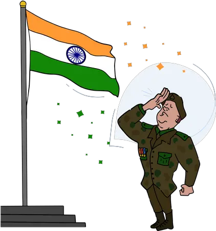 Free Indian Soldier Salute To Tiranga Illustration Download Tiranga Salute Png Soldier Transparent Background
