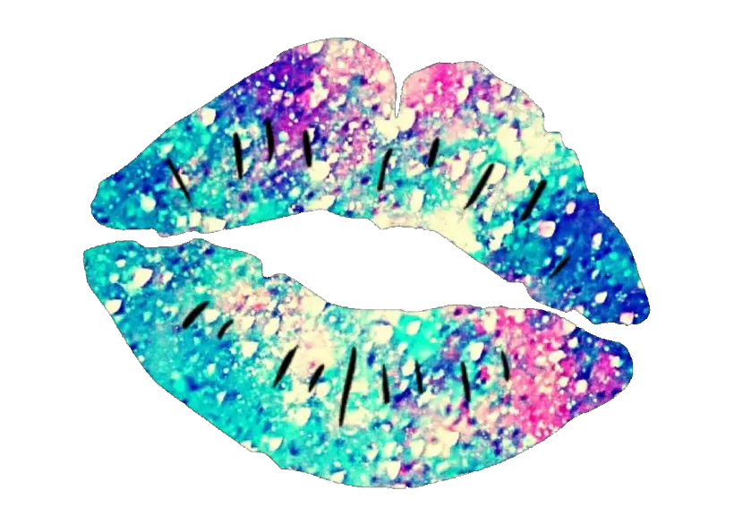 Kiss Ftestickers Colorful Stickers Glitter Sparkle Cartoon Glitter Lips Png Lips Clipart Transparent Background