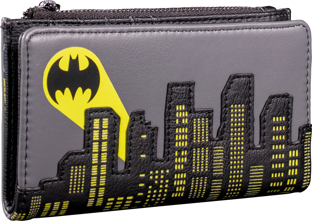 Batman Batsignal Flap Wallet By Loungefly Popcultcha Bat Signal Gotham City Png Bat Signal Png