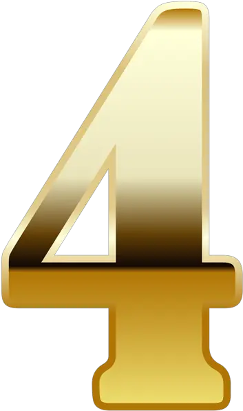 Png Number 4 Picture Gold Number 4 3d Number 4 Transparent Background