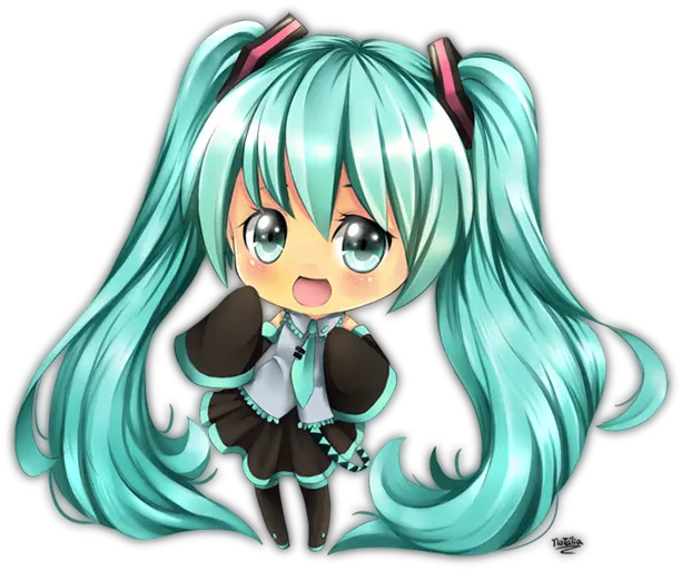 Download Hatsune Miku Clipart Cute Chibi Chibi Full Size Png Hatsune Miku Transparent Background