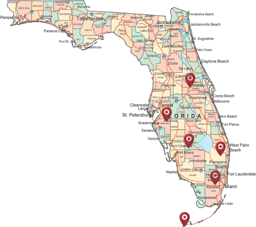 Download Flmed 1 Florida State On A Map Png Image With No Map Of Florida Cities Florida Map Png