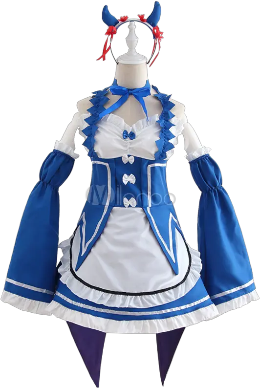 Re Zero Starting Life In Another World Rem Ram Halloween Little Demon Version Cosplay Costum Cosplay Png Rem Png