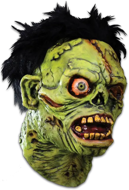 Shock Monster Full Head Halloween Mask Scary Green Zombie Horror Png Creepy Eyes Transparent