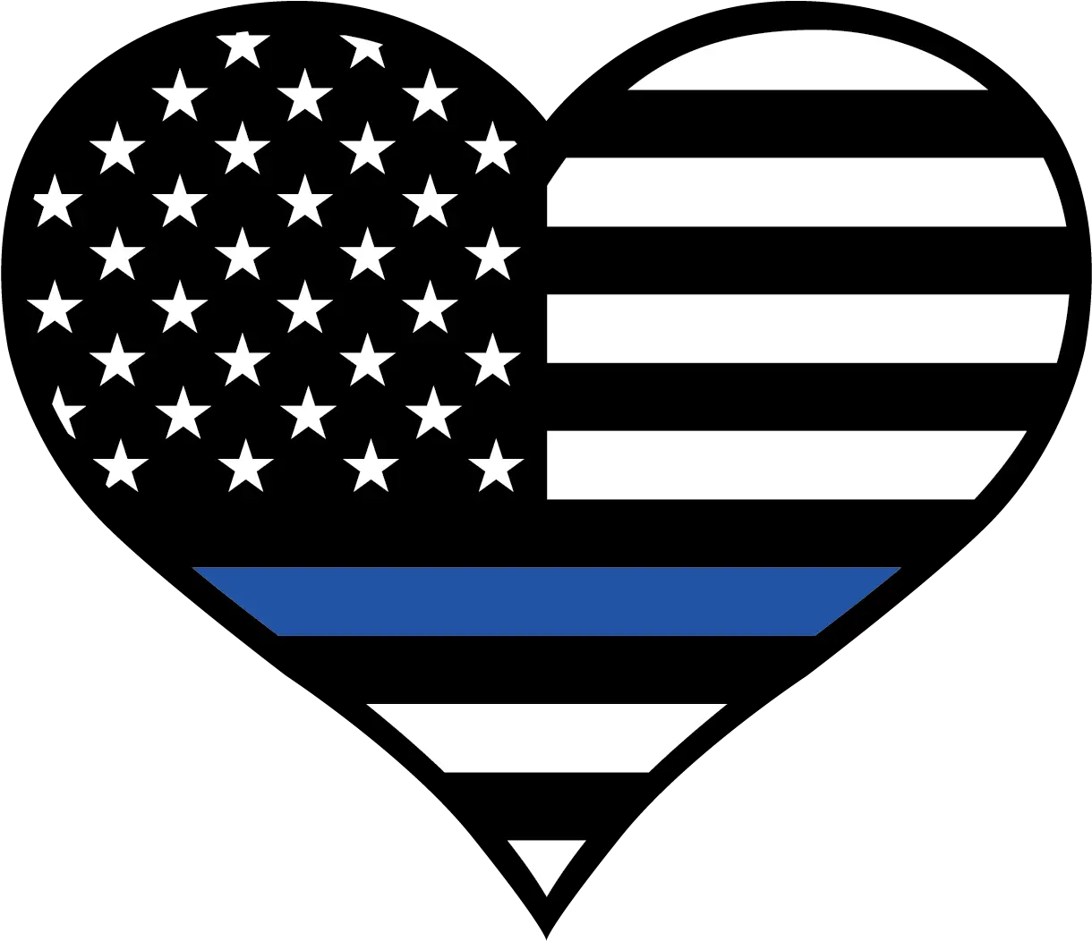 Thin Blue Line Heart Sticker Thin Blue Line Heart Svg Png Thin Blue Line Png