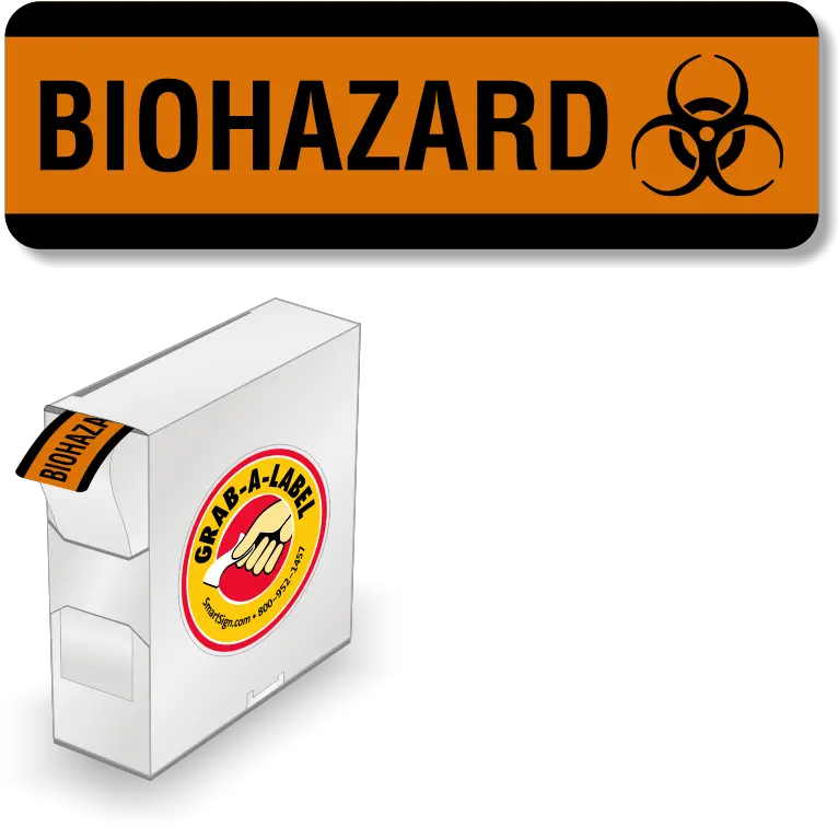 Biohazard Labels In Dispenser 500 Labelsbox Sku Lb B520p500 Graphic Design Png Biohazard Transparent