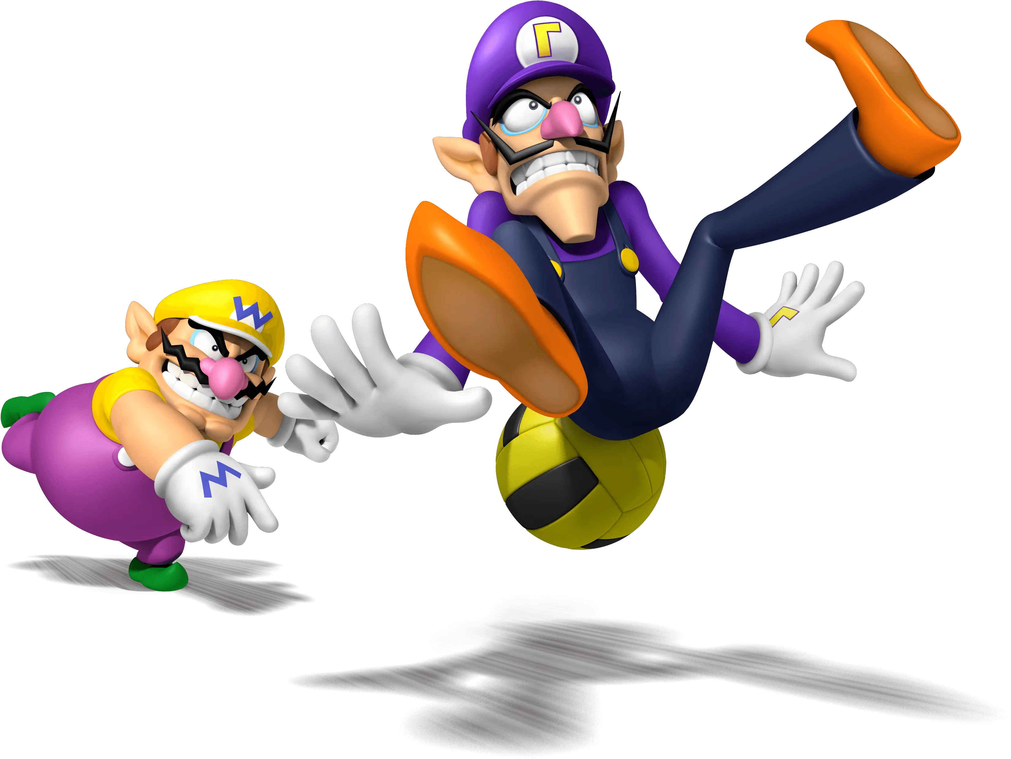 Mario Sports Mix Wii Artwork Including Balls U0026 Equipment Wario And Waluigi Png Waluigi Transparent