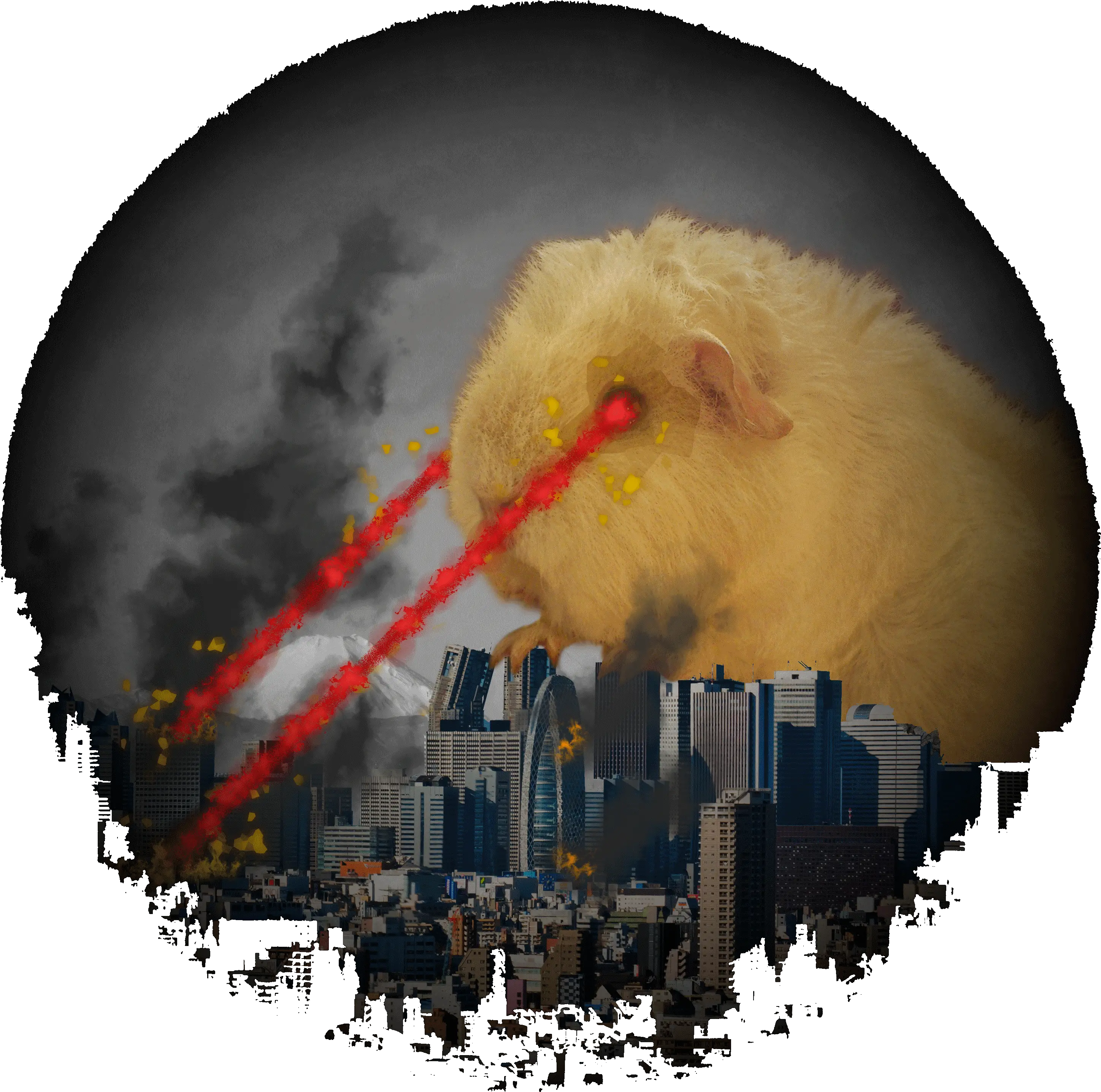 Download Guinea Pig Attacking Tokyo With Laser Eyes Laser Eyes Guinea Pig Png Laser Eyes Png