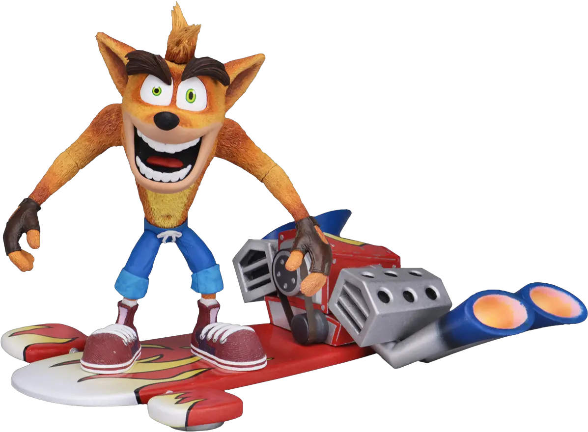 Crash Bandicoot With Hoverboard 7u201d Scale Crash Bandicoot Neca Jetboard Png Crash Bandicoot Png