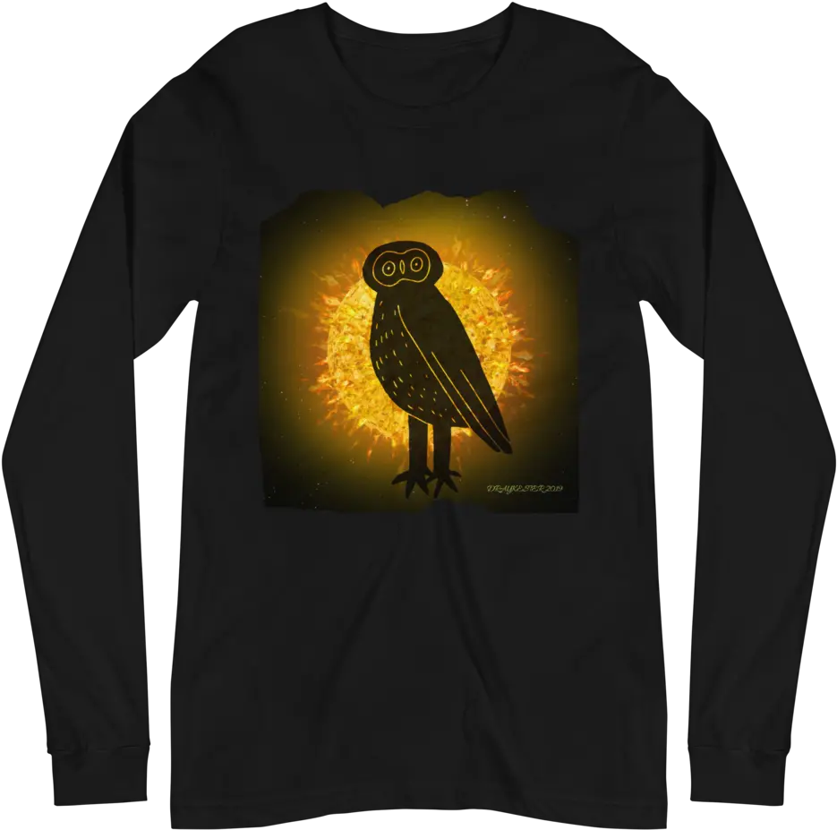 Draykester Owl N Sun Unisex Long Sleeve Shirt U2014 Draykester Designs Graphic T Brighton Park Chicago Shirt Png Owl Transparent