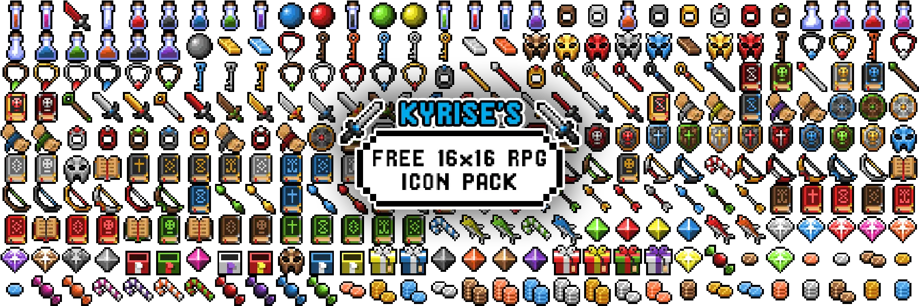 Free 16x16 Rpg Icon Pack Vertical Png 16 X`16 Pixel Skull Icon