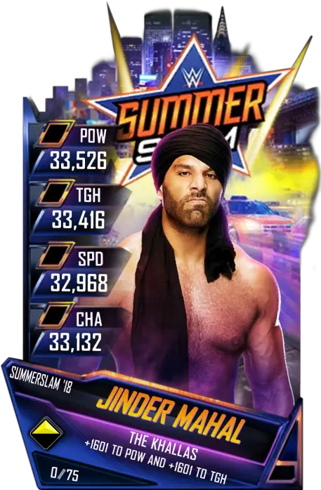 Jinder Mahal Wwe Supercard Summerslam 18 Cards Png Jinder Mahal Png