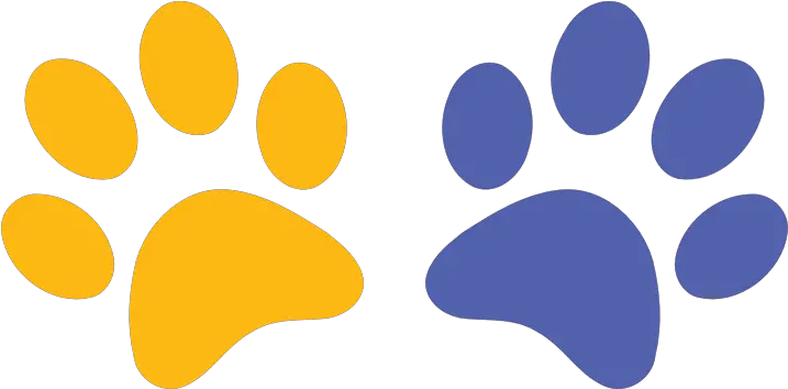 New Nsj Paws Blue And Yellow Paw Prints Png Paw Print Transparent