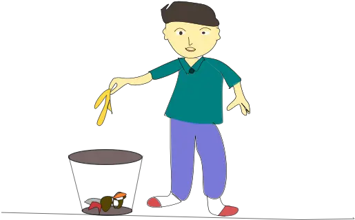 Guy Throwing Banana Peel Free Svg Put Garbage In Dustbin Png Banana Peel Png