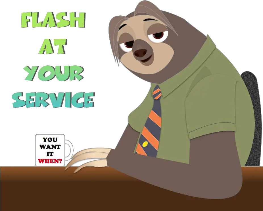 Flash From With Zootopia Sloth Drawing Transparent Sloth From Zootopia Hd Png Zootopia Transparent