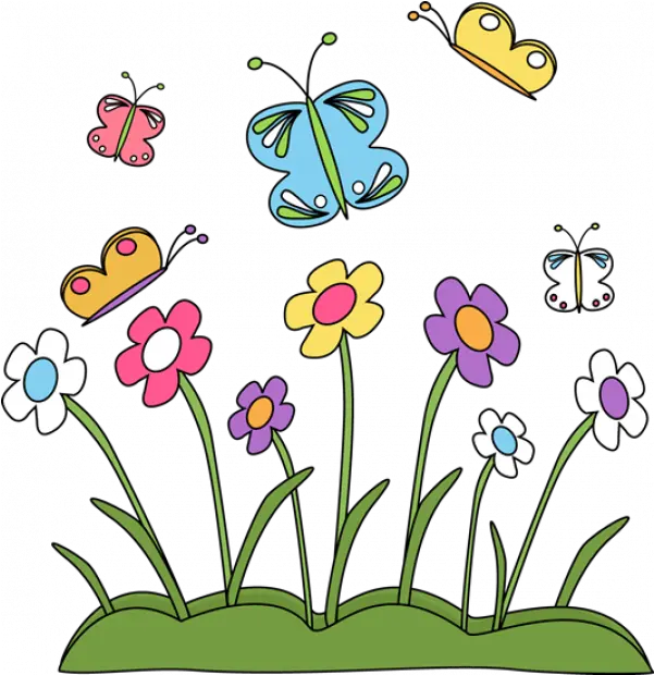 Spring Clipart Images Png Transparent Butterflies And Flowers Clipart Spring Clipart Png