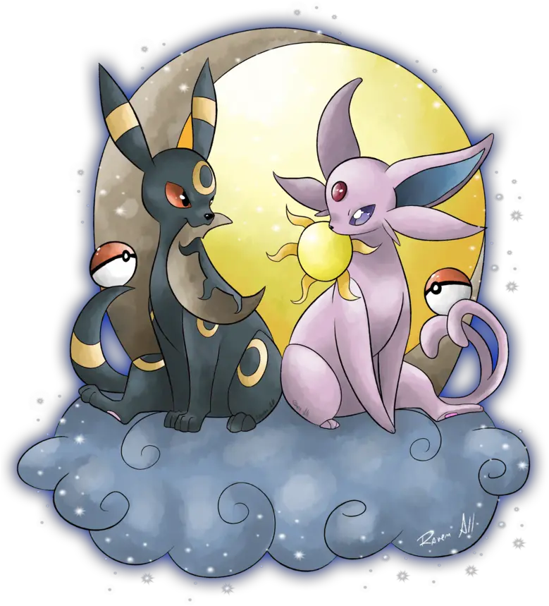 Download Day And Night By Allocen Umbreon Espeon Pokemon Umbreon Espeon Pokemon Eevee Png Espeon Transparent