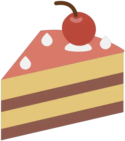 Cherry Cake Slice Flat Icon Pedaco De Bolo Png Cake Slice Png