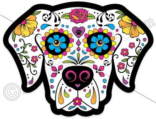 Dog Sugar Skull Clipart Sugar Skull Dog Png Mexican Skull Png