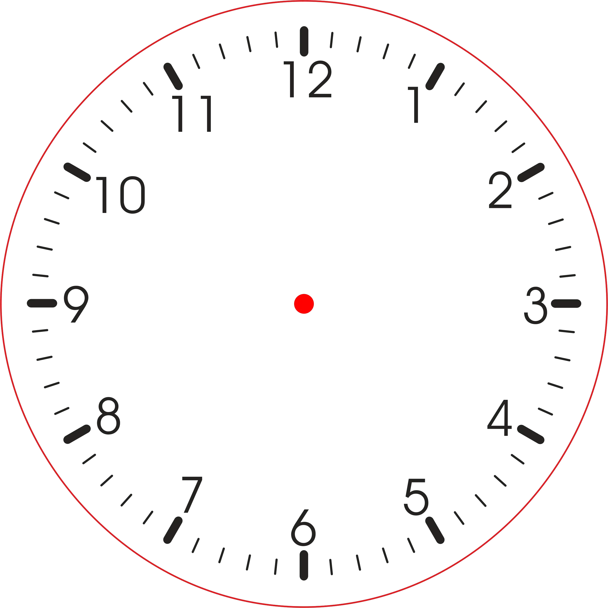Clock With Hour And Minute Numbers Png