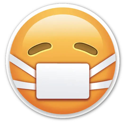 Face With Medical Mask Emoji Stickers Masks Png Shocked Transparent