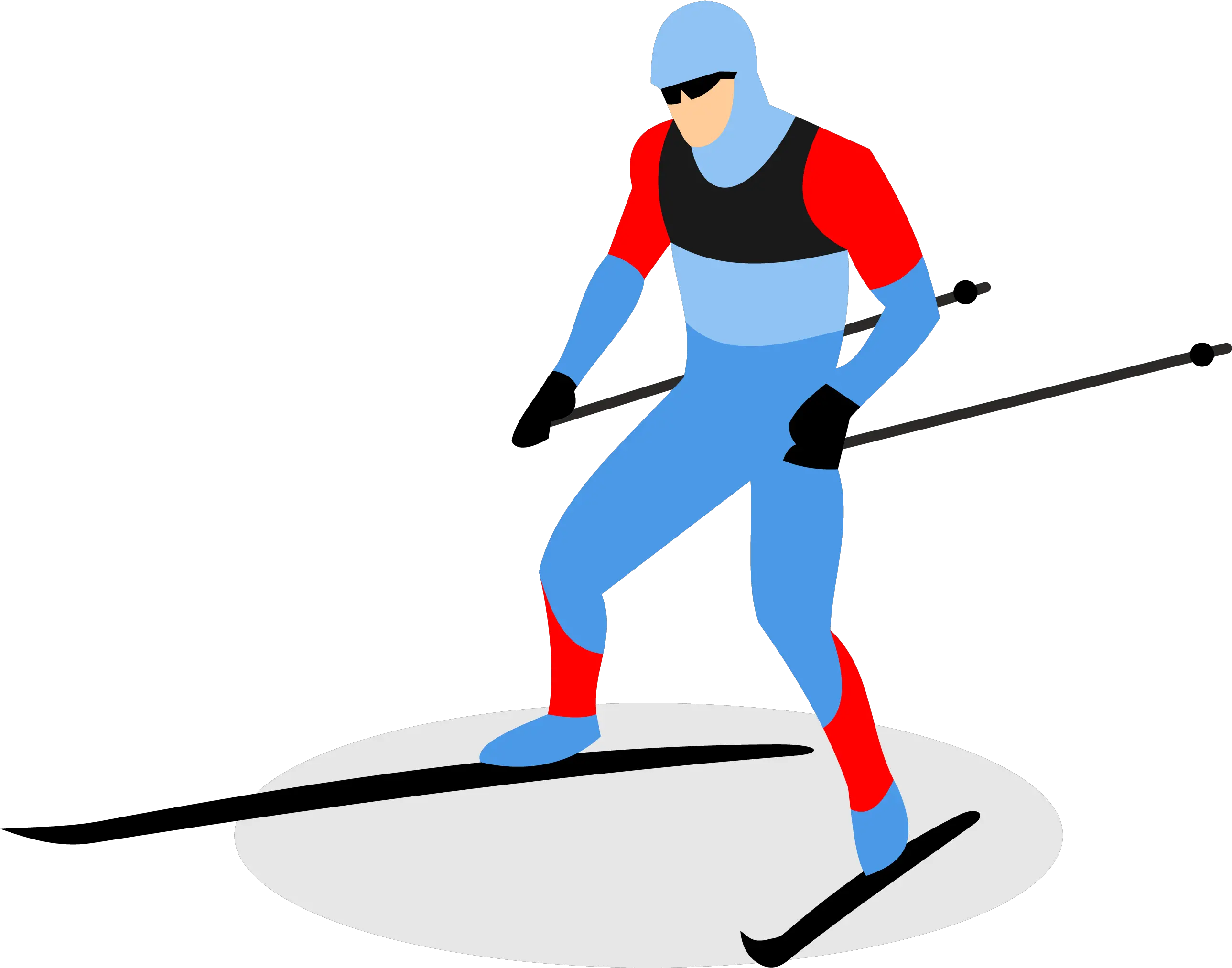 Biathlon Skiing Ski Pole Man Transprent Cross Country Skiing Cartoon Png Ski Png