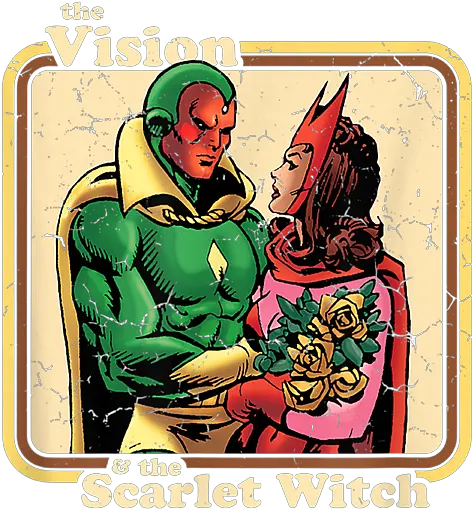 Marvel The Vision And Scarlet Witch Retro Comic Puzzle Png Icon