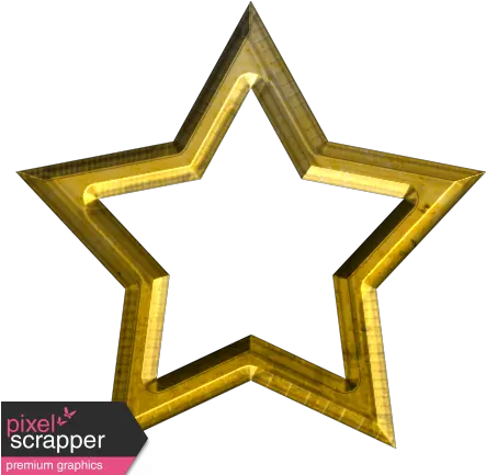 Gold Star Outline Graphic By Marisa Lerin Pixel Scrapper Printable Star Picture Frame Png Golden Star Png