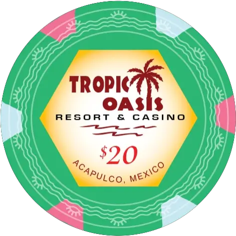 Semi Custom Tropic Oasis Poker Chip Fresh Png Poker Chip Png