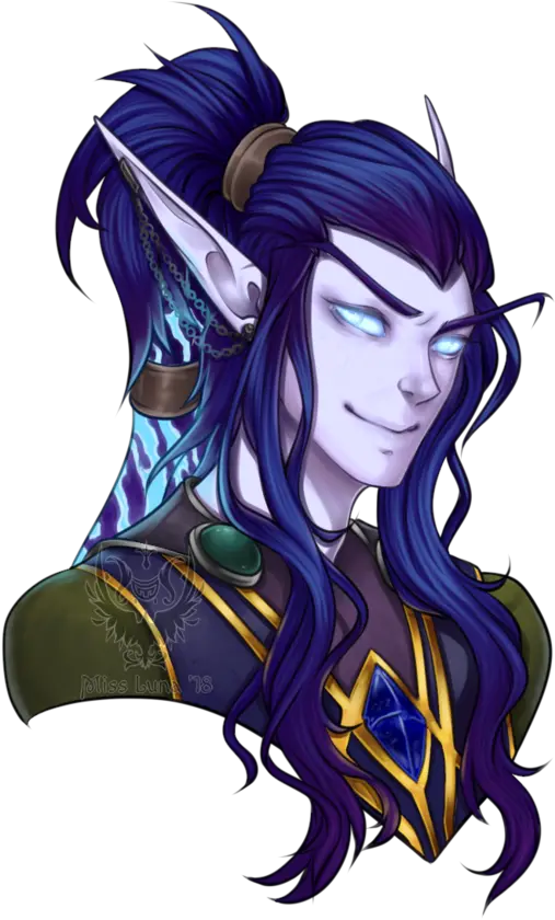 Download Hd Ears Drawing Night Elf World Of Warcraft Wow Void Elf Male Art Png Elf Ears Png