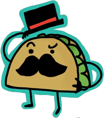 Download Mexican Taco In Cartoon Style Taco With A Mustache Png Taco Transparent