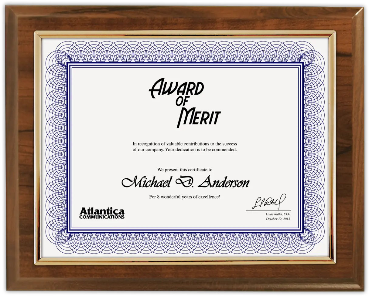 Budget Beater Cherry Plaque With Gold A4 Size Certificate Frame Design Png Certificate Frame Png