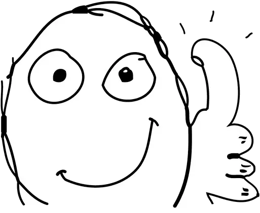 Sticker Maker Troll Face 2 Thumbs Up Meme Drawing Png Troll Face Png